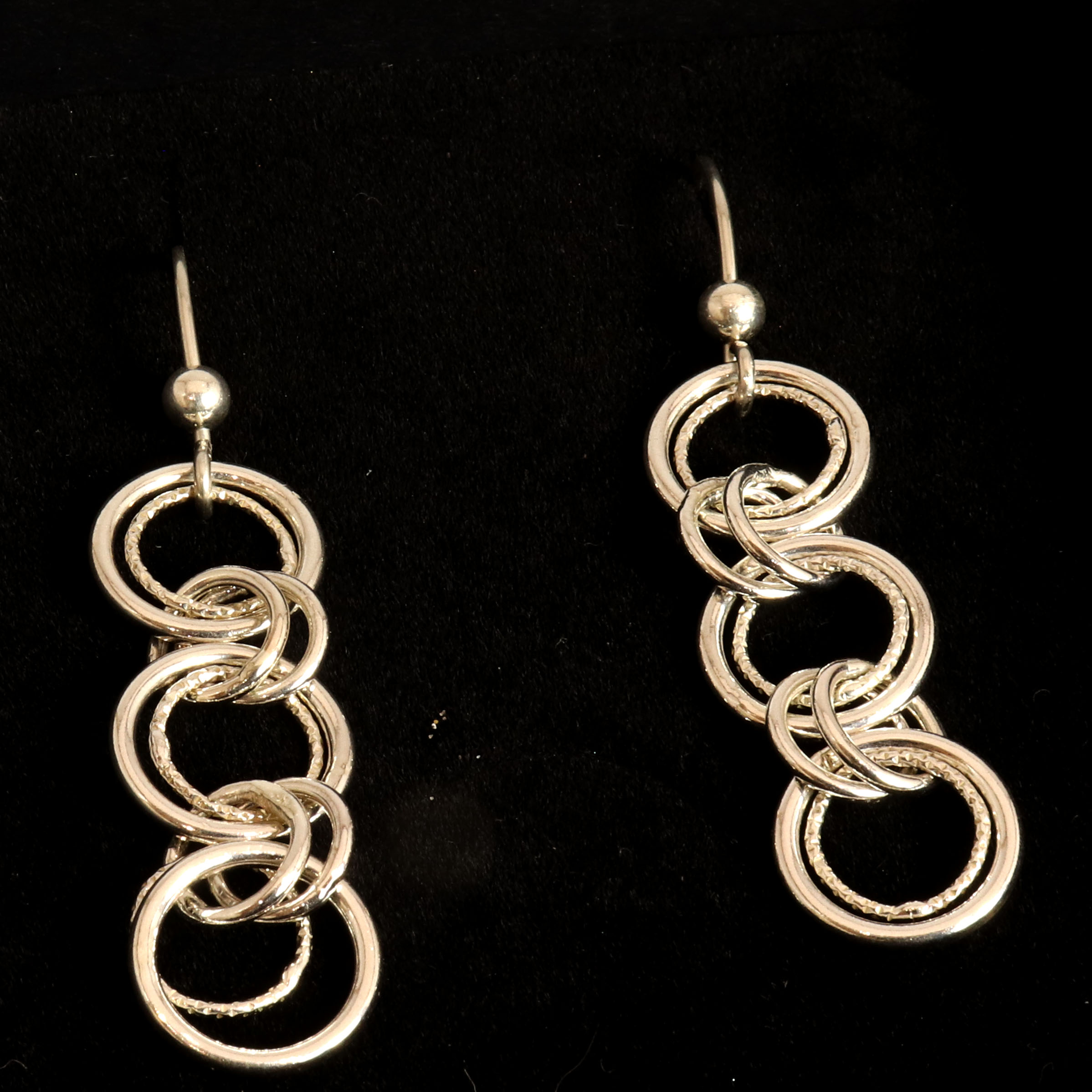 Handmade Double Link Chain Drop Earrings