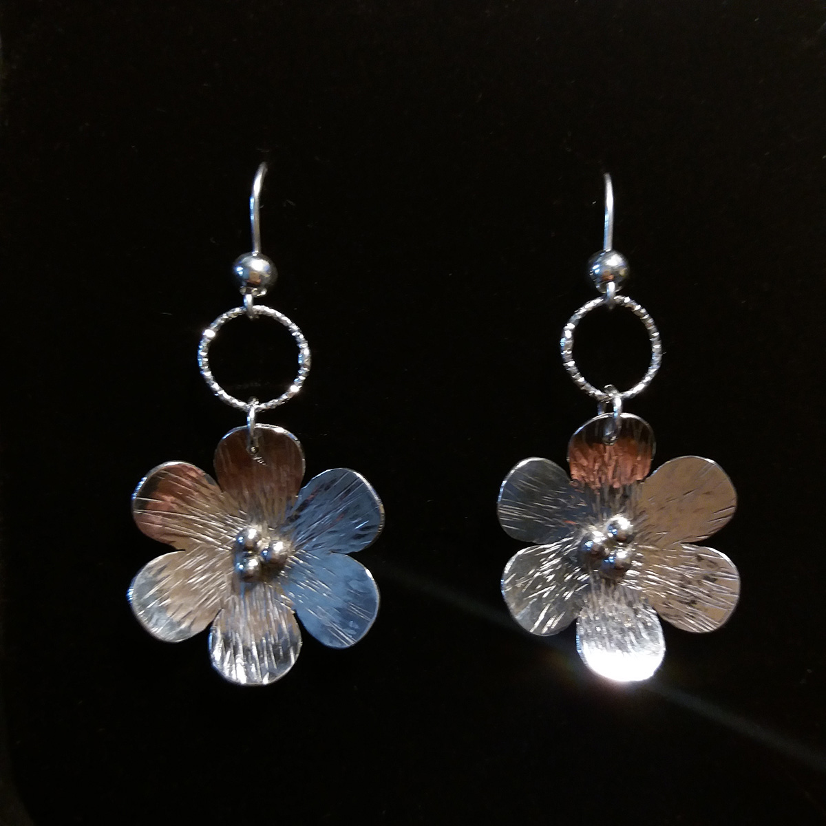 Handmade Sterling Silver Daisy Earrings