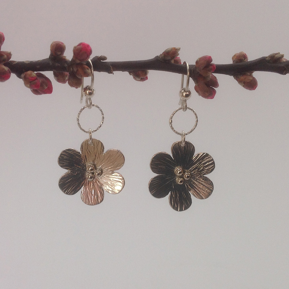 Handmade Sterling Silver Daisy Earrings